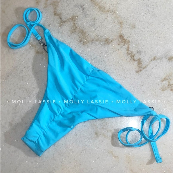 RHINESTONE CRYSTAL BIKINI TURQUOISE AQUA BLUE - Picture 6 of 6